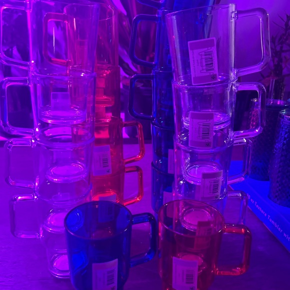 Blue and Red Drinkware Collection with Neon-like Glow - Picture 2 of 3